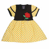Girls Half Sleeve Fancy Frock - Yellow - test-store-for-chase-value