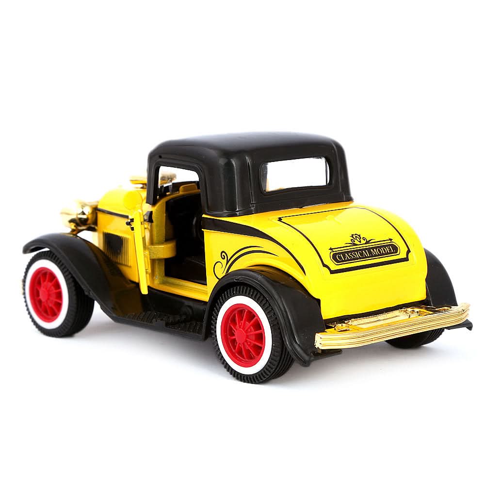 Friction Vintage Metal Car - Yellow, Kids, Non-Remote Control, Chase Value, Chase Value
