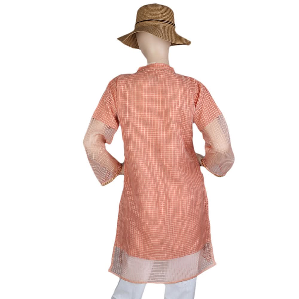 Women's Fancy Embroidered Kurti - Peach, Women, Ready Kurtis, Chase Value, Chase Value