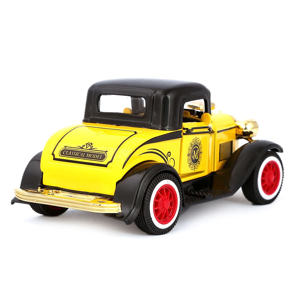 Friction Vintage Metal Car - Yellow, Kids, Non-Remote Control, Chase Value, Chase Value