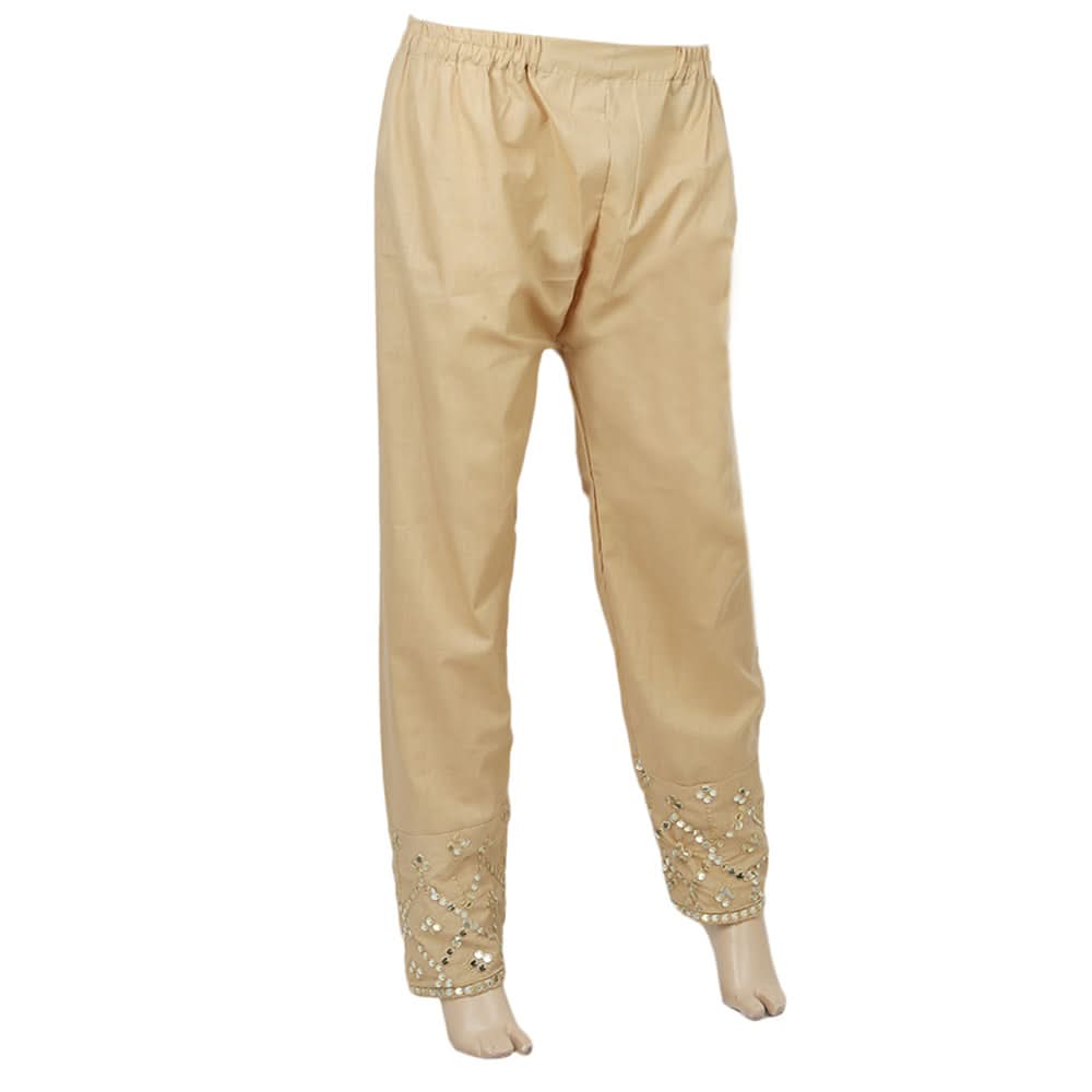 Women's Embroidered Trouser - Beige, Women, Pants & Tights, Chase Value, Chase Value