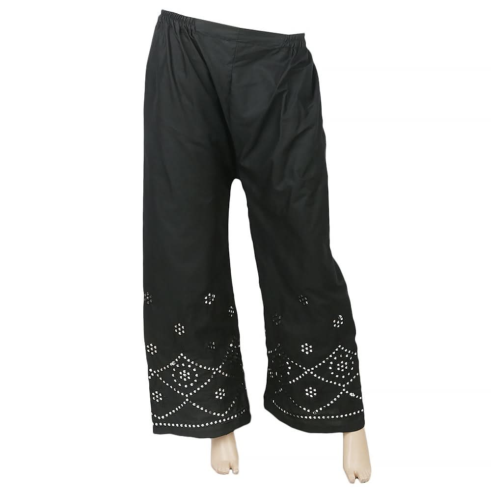 Women's Embroidered Bell Bottom Trouser - Black, Women, Pants & Tights, Chase Value, Chase Value