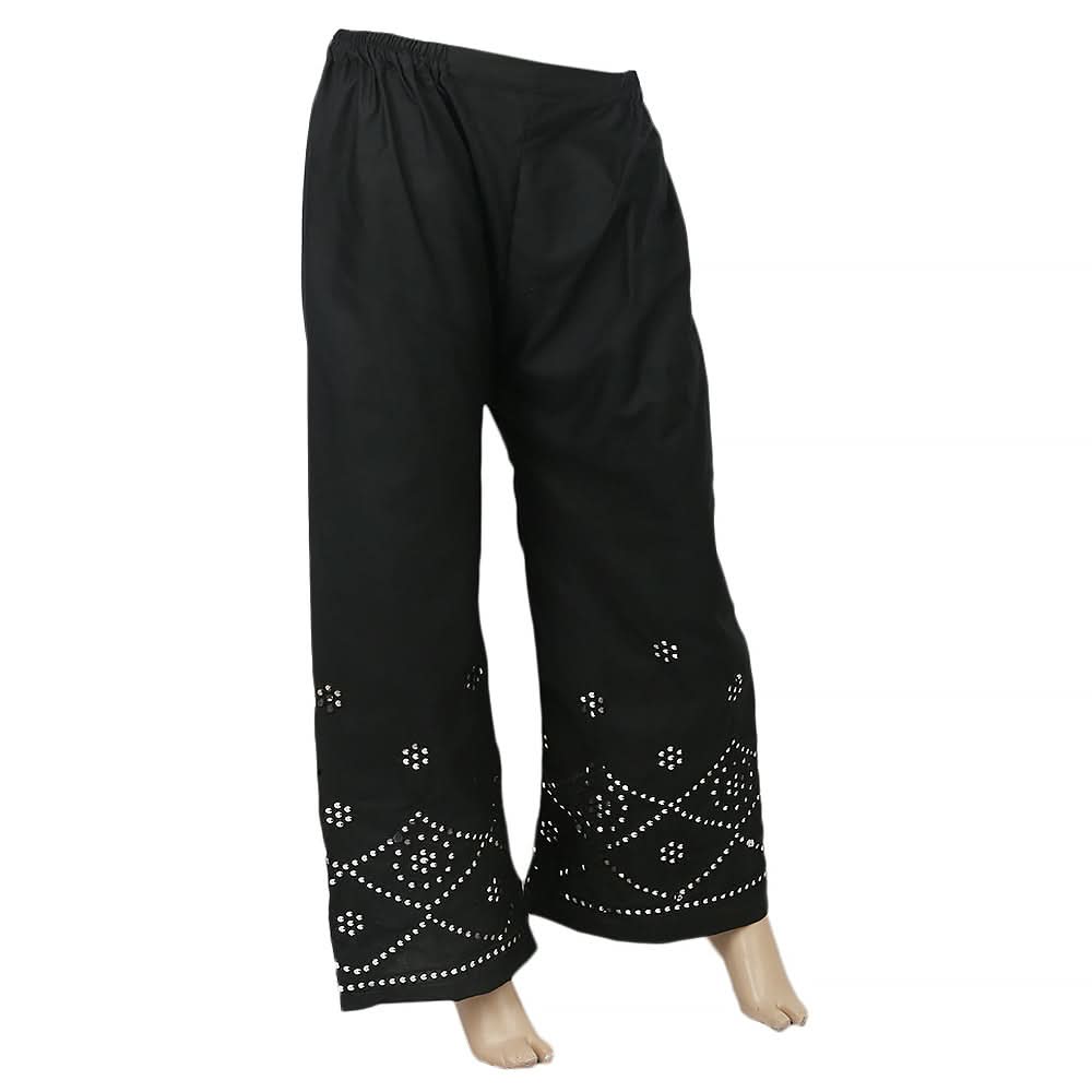 Women's Embroidered Bell Bottom Trouser - Black, Women, Pants & Tights, Chase Value, Chase Value