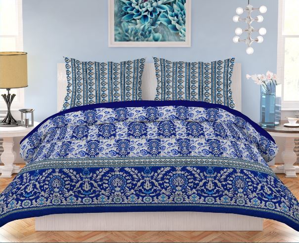 Printed King Size Percale Finish Bed Sheet 3 Pcs - Multi, Home & Lifestyle, Double Bed Sheet, Chase Value, Chase Value