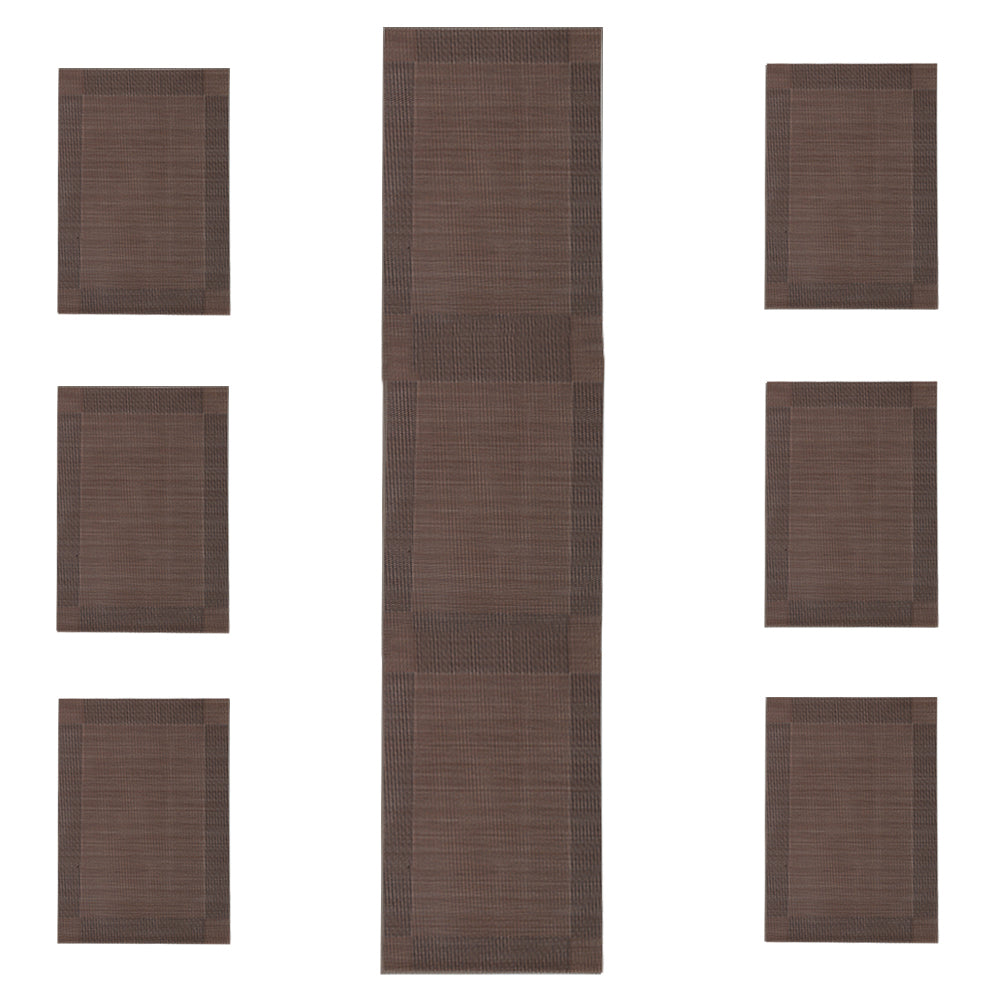 Table Mat with Runner - 7Pcs - Coffee, Home & Lifestyle, Mats, Chase Value, Chase Value