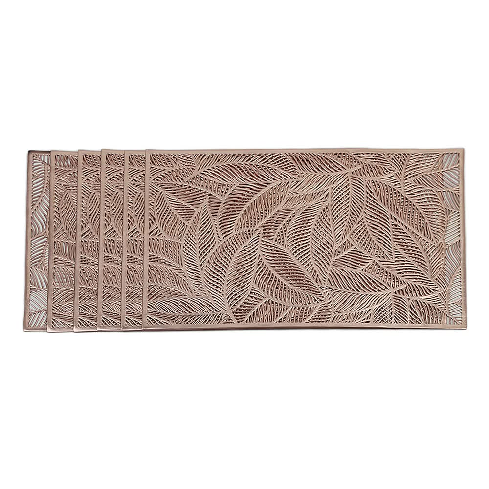Table Mat Vinyl 6 Pcs Set - E - Copper, Home & Lifestyle, Mats, Chase Value, Chase Value