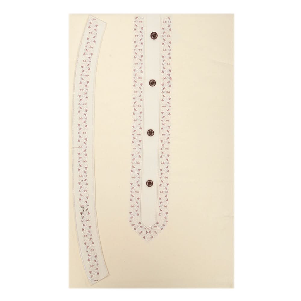 Men's Mashriq Embroidered Un-Stitched Suit - Cream, Men, Unstitched Fabric, Chase Value, Chase Value