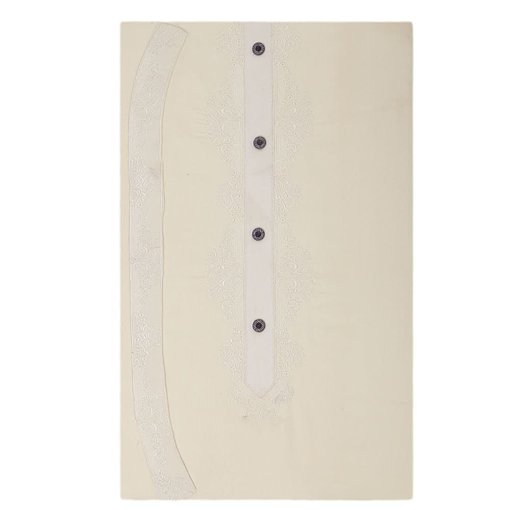 Men's Mashriq Embroidered Un-Stitched Suit - Cream, Men, Unstitched Fabric, Chase Value, Chase Value