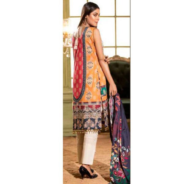 Noor Jahan Embroidered Un-Stitched 3Pcs Suit - 4, Women, 3Pcs Shalwar Suit, Rana Art, Chase Value