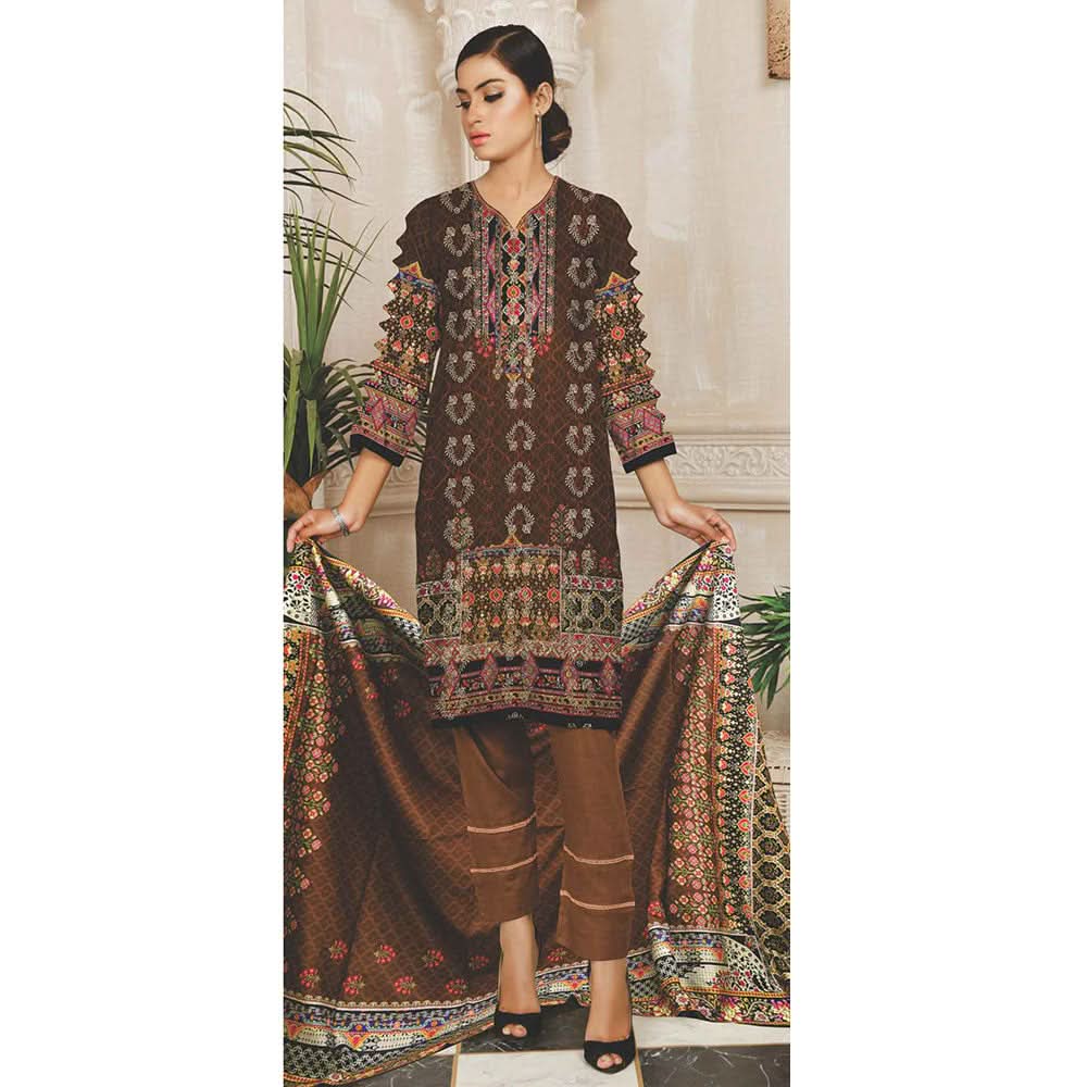 RASHID Dhanak Digital Printed unstitched 3pc Embroidered Suit, Women, 3Pcs Shalwar Suit, Rashid Textiles, Chase Value