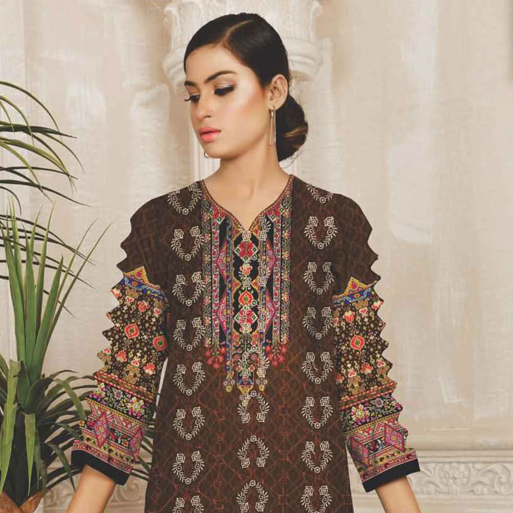 RASHID Dhanak Digital Printed unstitched 3pc Embroidered Suit, Women, 3Pcs Shalwar Suit, Rashid Textiles, Chase Value