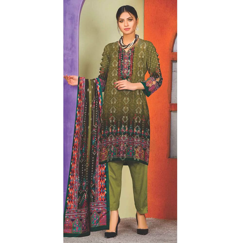 RASHID Dhanak Digital Printed unstitched 3pc Embroidered Suit, Women, 3Pcs Shalwar Suit, Rashid Textiles, Chase Value