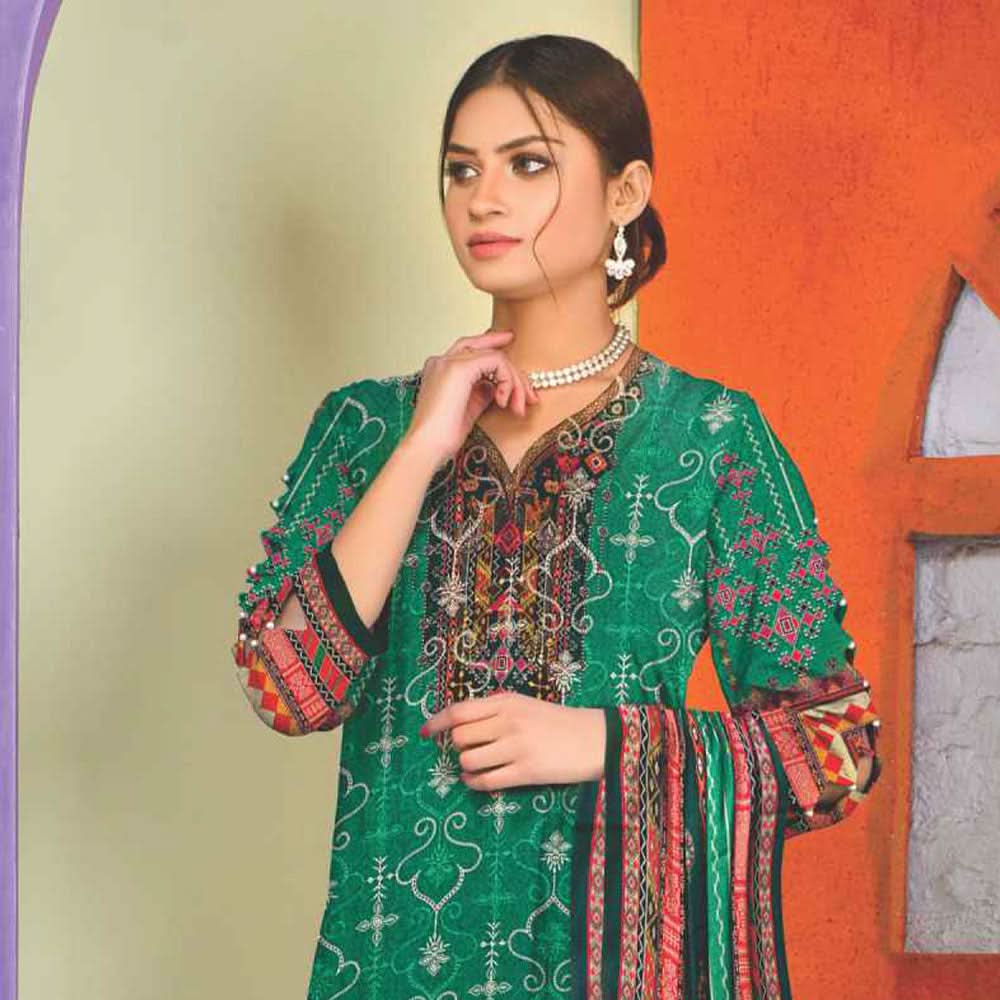 RASHID Dhanak Digital Printed unstitched 3pc Embroidered Suit, Women, 3Pcs Shalwar Suit, Rashid Textiles, Chase Value