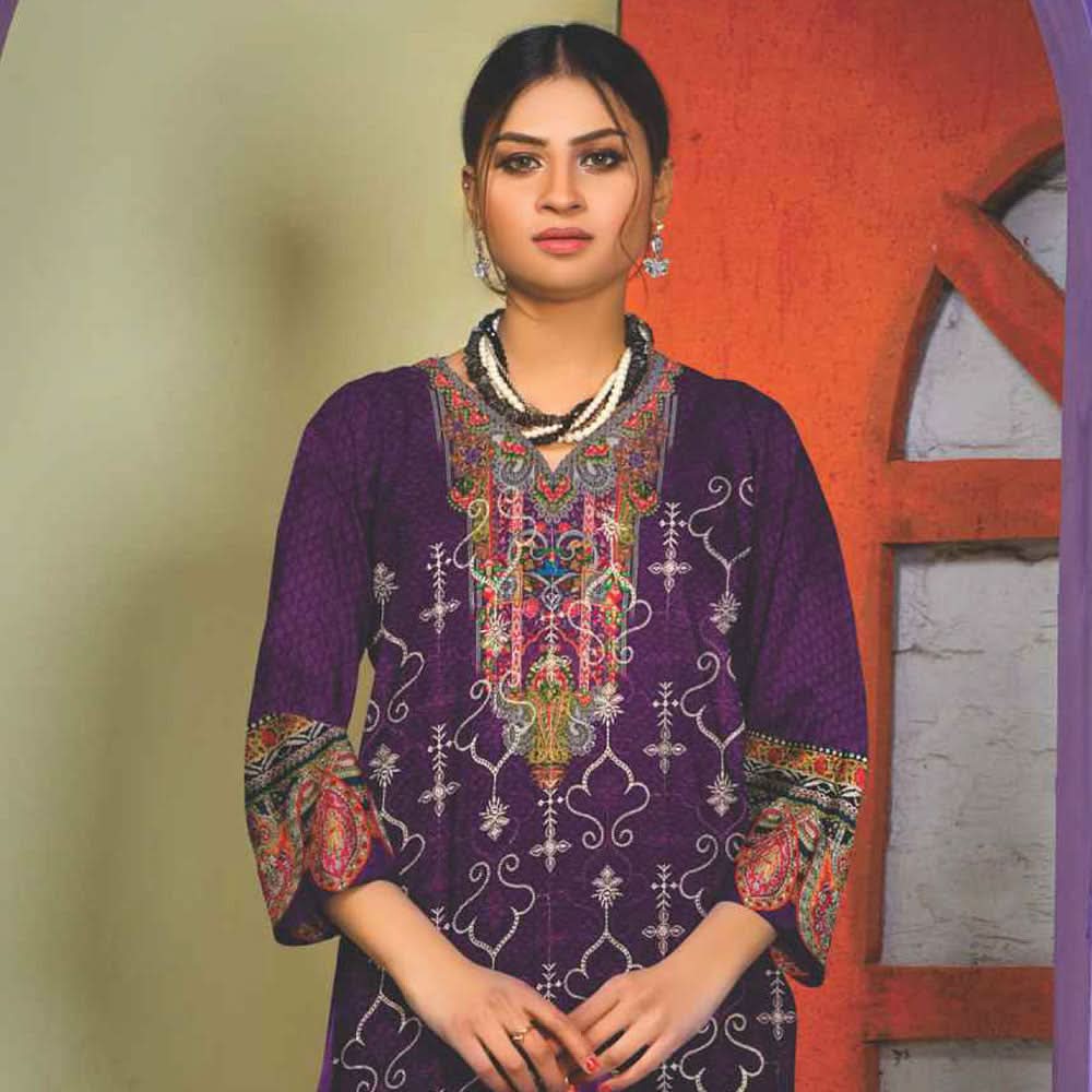RASHID Dhanak Digital Printed unstitched 3pc Embroidered Suit, Women, 3Pcs Shalwar Suit, Rashid Textiles, Chase Value