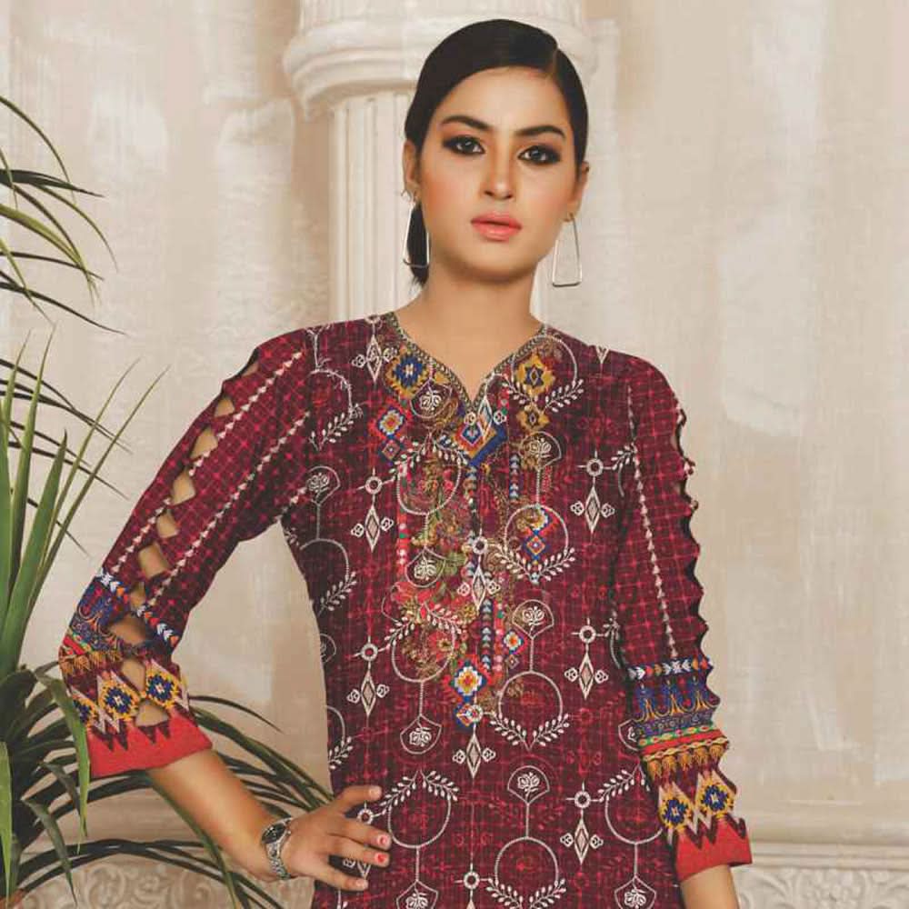 RASHID Dhanak Digital Printed unstitched 3pc Embroidered Suit, Women, 3Pcs Shalwar Suit, Rashid Textiles, Chase Value