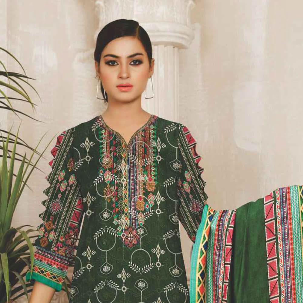 RASHID Dhanak Digital Printed unstitched 3pc Embroidered Suit, Women, 3Pcs Shalwar Suit, Rashid Textiles, Chase Value