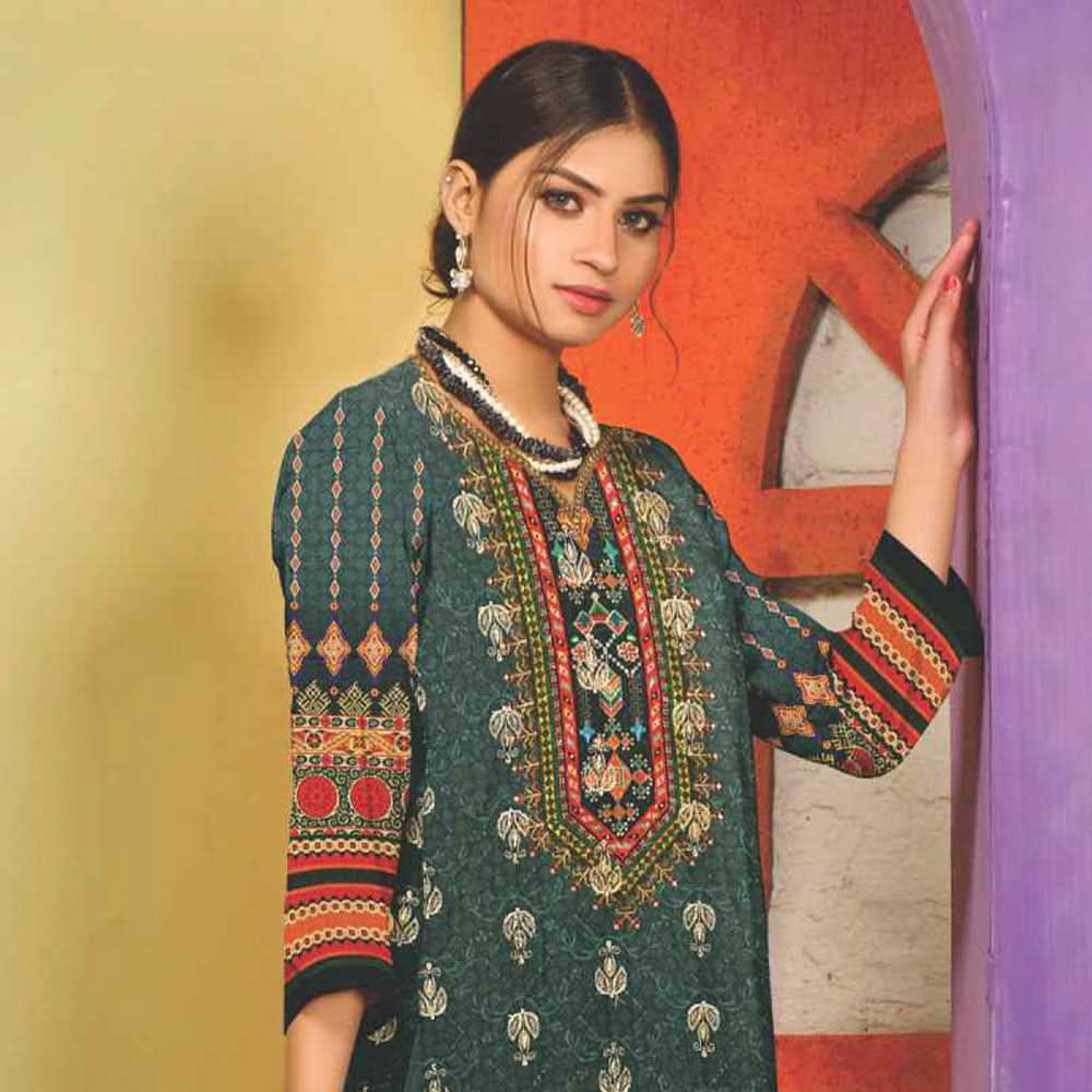 RASHID Dhanak Digital Printed unstitched 3pc Embroidered Suit, Women, 3Pcs Shalwar Suit, Rashid Textiles, Chase Value