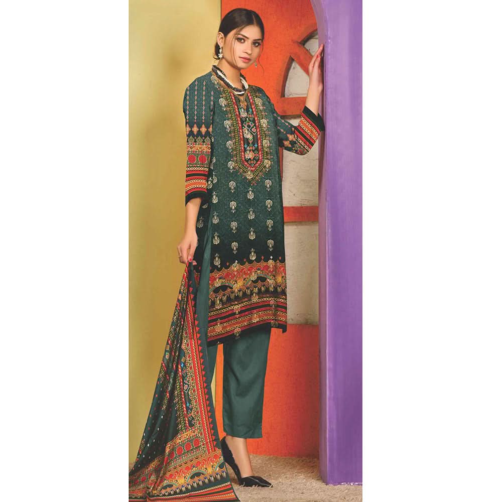 RASHID Dhanak Digital Printed unstitched 3pc Embroidered Suit, Women, 3Pcs Shalwar Suit, Rashid Textiles, Chase Value