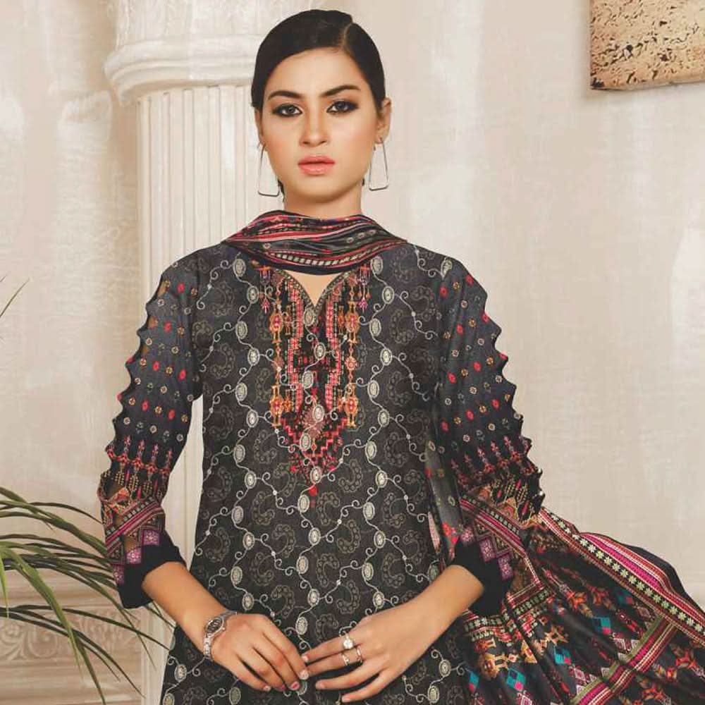 RASHID Dhanak Digital Printed unstitched 3pc Embroidered Suit, Women, 3Pcs Shalwar Suit, Rashid Textiles, Chase Value
