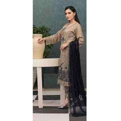 DELIA Boring Embroidered 3 Pcs Semi-Stitched Suit - 1241, Women, 3Pcs Shalwar Suit, Tawakkal Fabrics, Chase Value