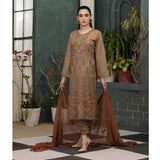 DELIA Boring Embroidered 3 Pcs Semi-Stitched Suit - 1242, Women, 3Pcs Shalwar Suit, Tawakkal Fabrics, Chase Value