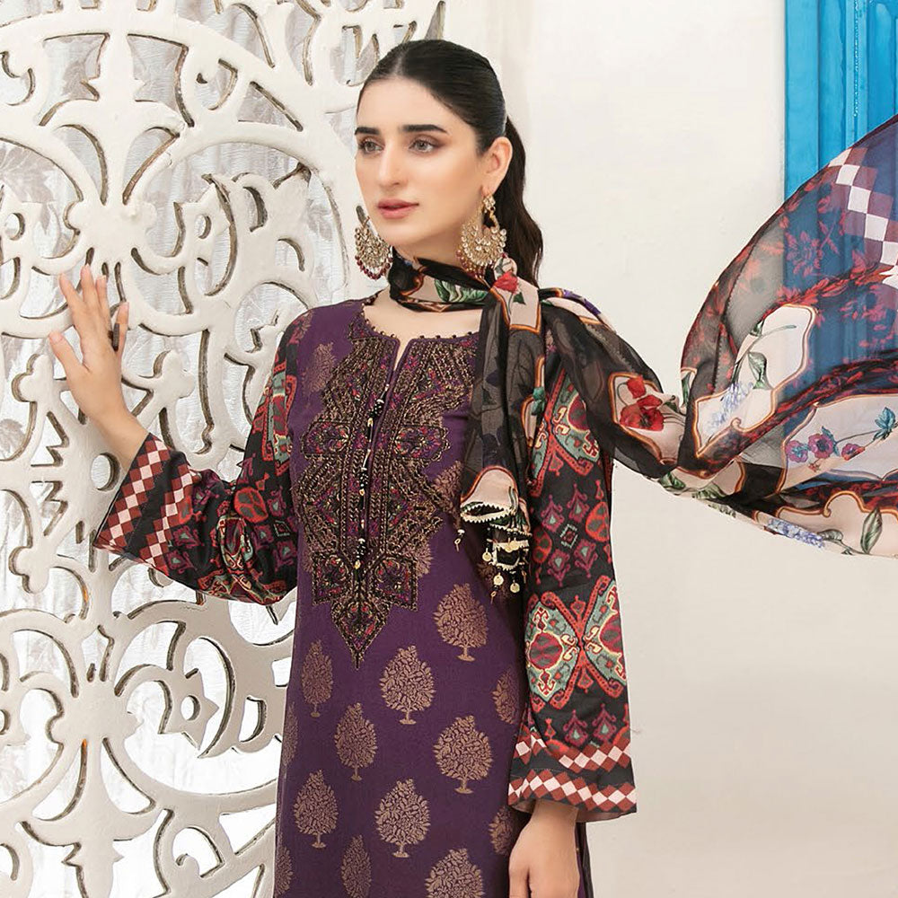 ZIMAL Viscose Digital Printed Jacuard 3 Pcs Un-Stitched Suit - 1964, Women, 3Pcs Shalwar Suit, Tawakkal Fabrics, Chase Value