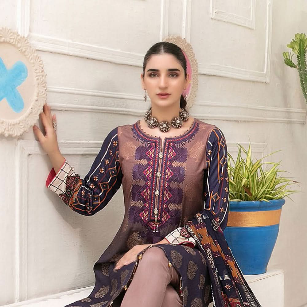 ZIMAL Viscose Digital Printed Jacuard 3 Pcs Un-Stitched Suit - 1966, Women, 3Pcs Shalwar Suit, Tawakkal Fabrics, Chase Value