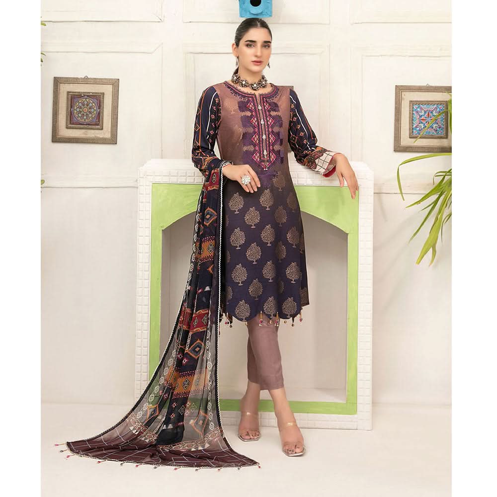 ZIMAL Viscose Digital Printed Jacuard 3 Pcs Un-Stitched Suit - 1966, Women, 3Pcs Shalwar Suit, Tawakkal Fabrics, Chase Value
