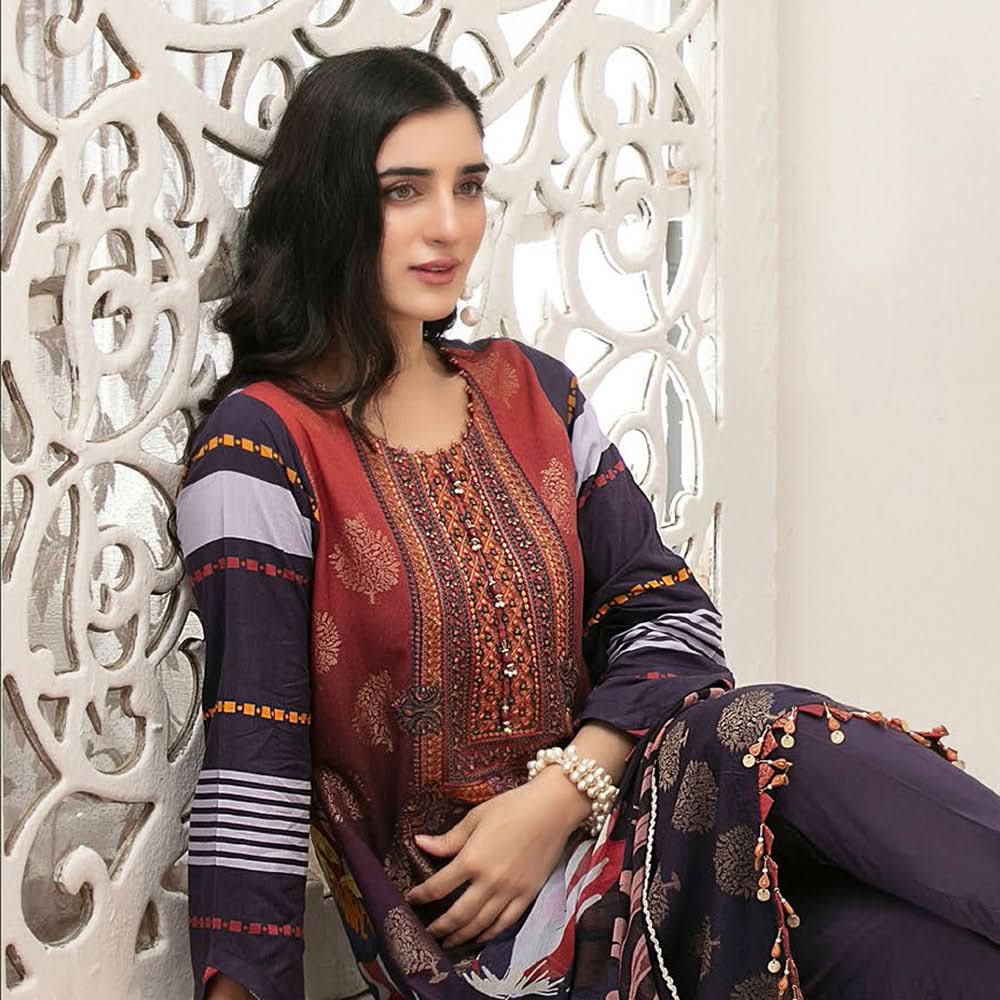 ZIMAL Viscose Digital Printed Jacuard 3 Pcs Un-Stitched Suit - 1968, Women, 3Pcs Shalwar Suit, Tawakkal Fabrics, Chase Value