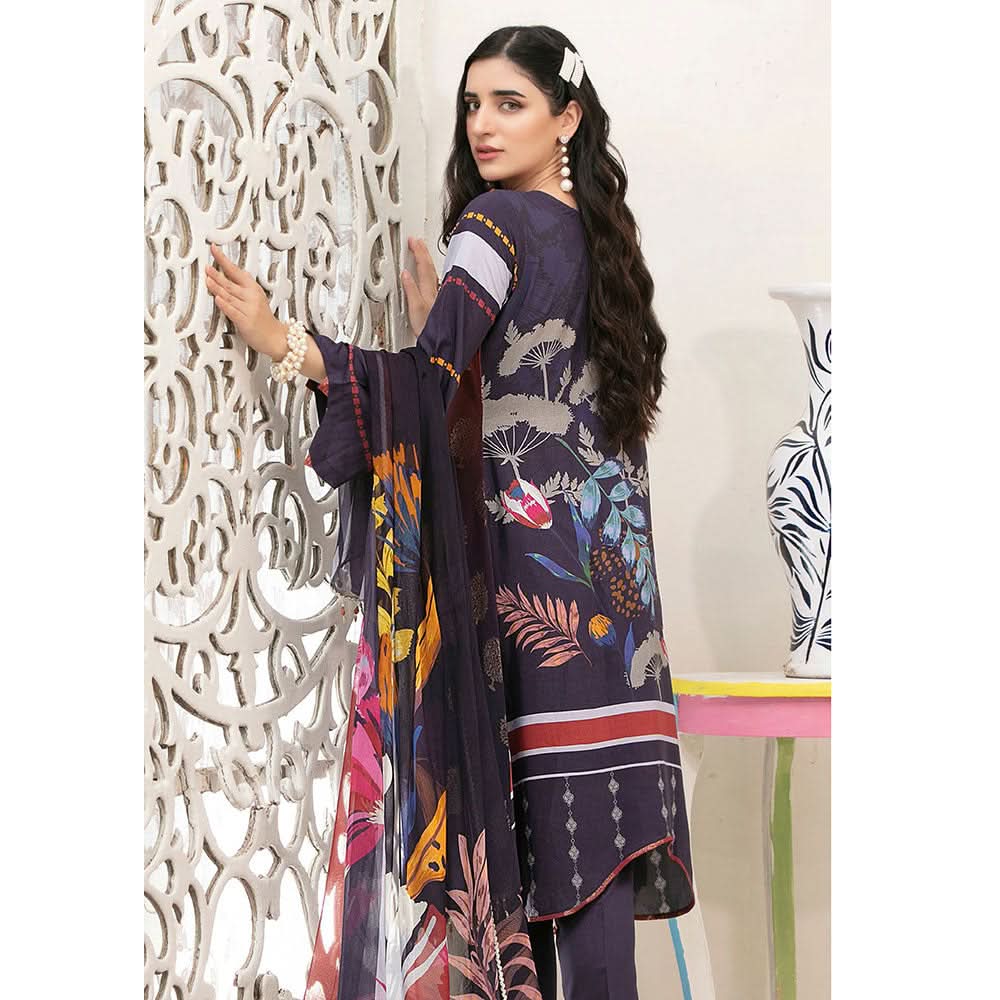 ZIMAL Viscose Digital Printed Jacuard 3 Pcs Un-Stitched Suit - 1968, Women, 3Pcs Shalwar Suit, Tawakkal Fabrics, Chase Value