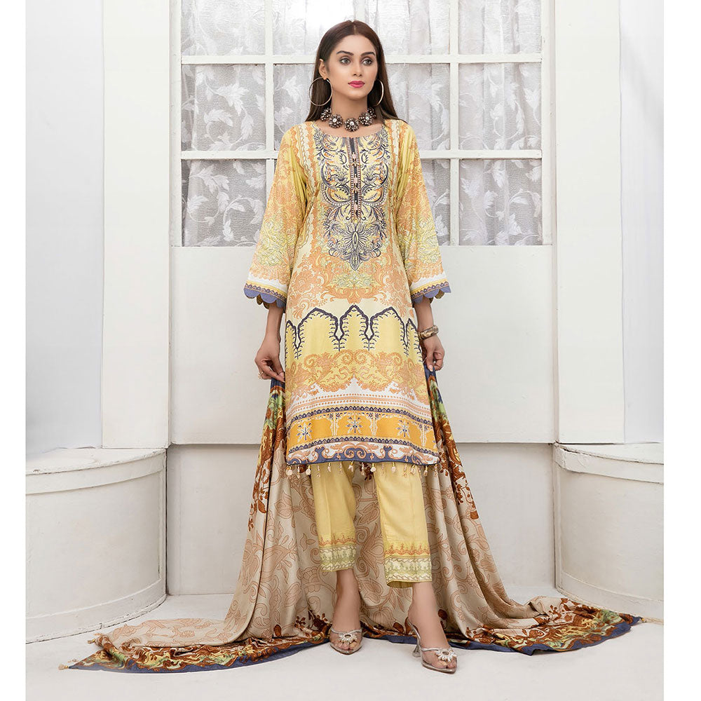 Tawakkal Dilara Linen Embroidered Unstitched 3Pcs Suit, Women, 3Pcs Shalwar Suit, Tawakkal Fabrics, Chase Value