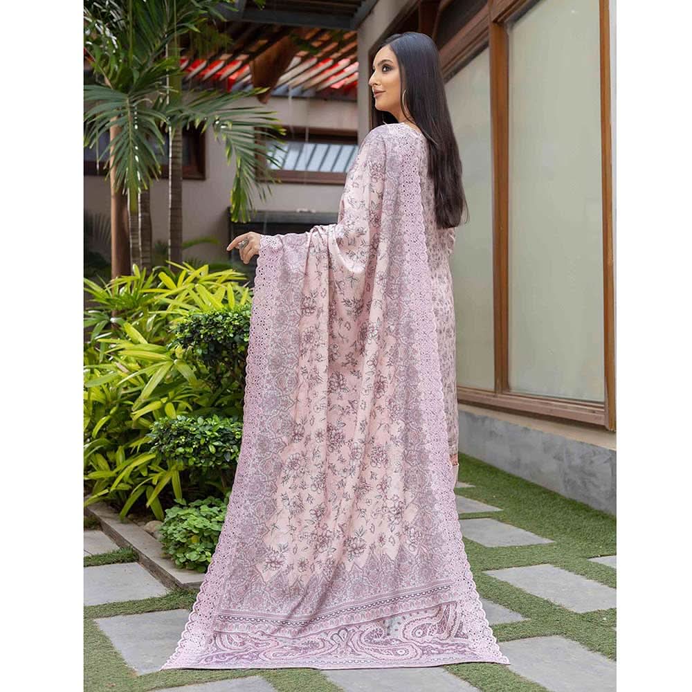Deena Dhanak Printed Chikcen Kari Unstitched 3Pcs Suit - D-1, Women, 3Pcs Shalwar Suit, Schick Creation, Chase Value