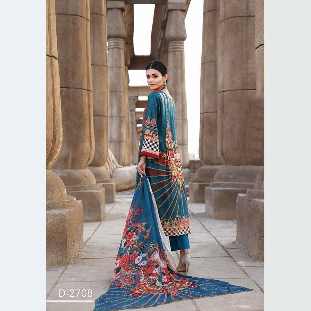 Orissa Digital Printed Chikan Kari Linen 3 Pcs Un-Stitched Suit - 2708, Women, 3Pcs Shalwar Suit, Rashid Textiles, Chase Value