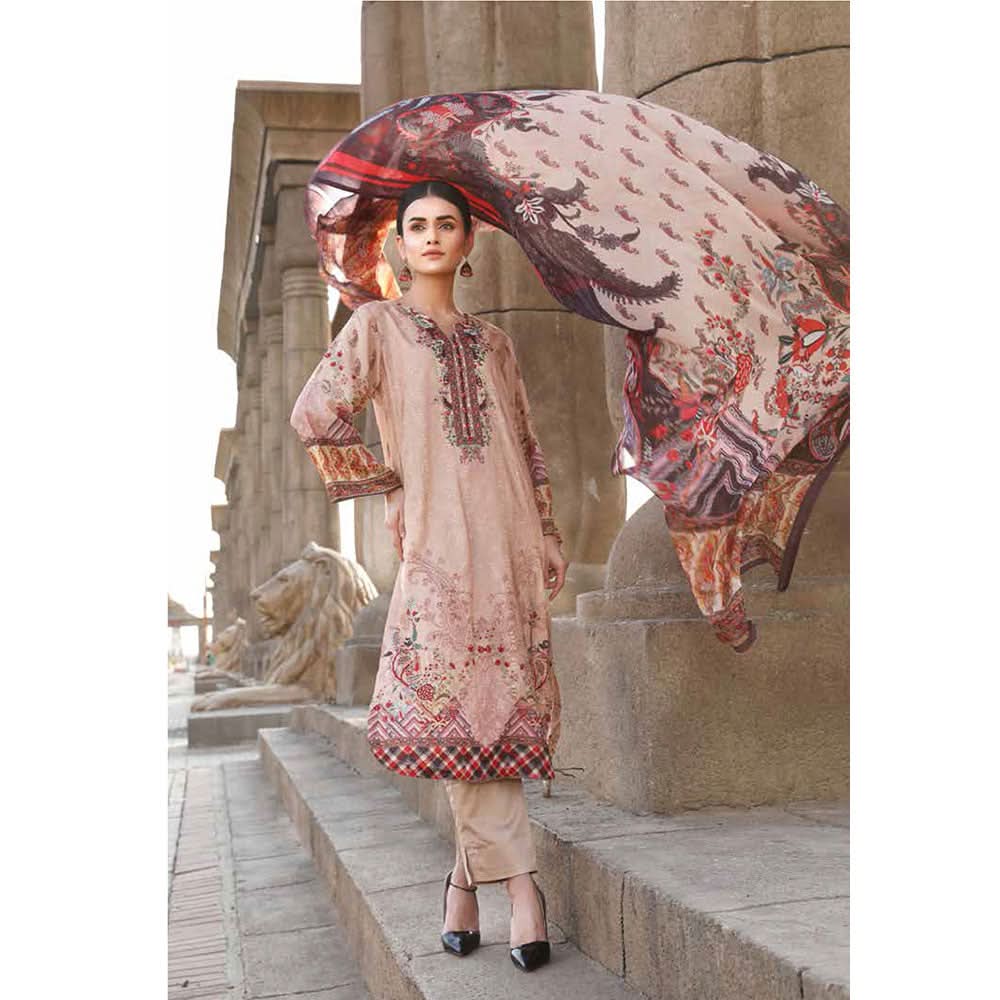 Orissa Digital Printed Chikan Kari Linen 3 Pcs Un-Stitched Suit - 2709, Women, 3Pcs Shalwar Suit, Rashid Textiles, Chase Value