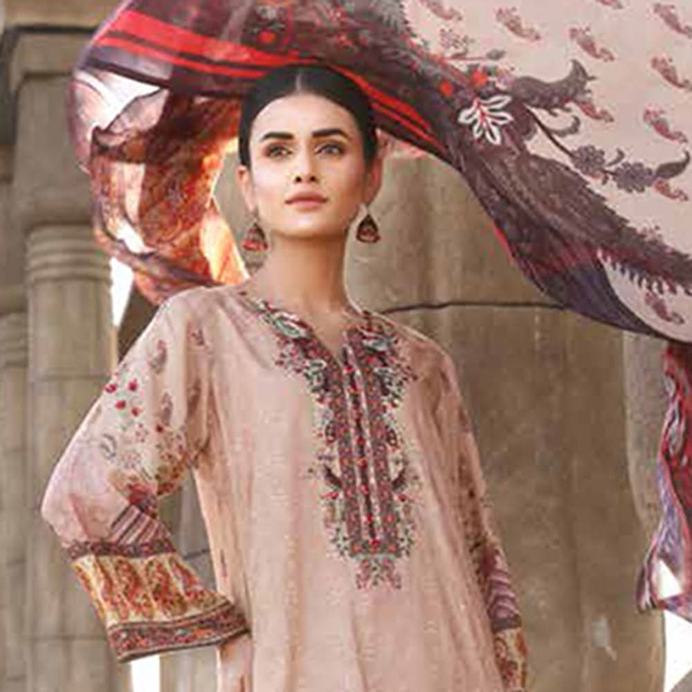 Orissa Digital Printed Chikan Kari Linen 3 Pcs Un-Stitched Suit - 2709, Women, 3Pcs Shalwar Suit, Rashid Textiles, Chase Value