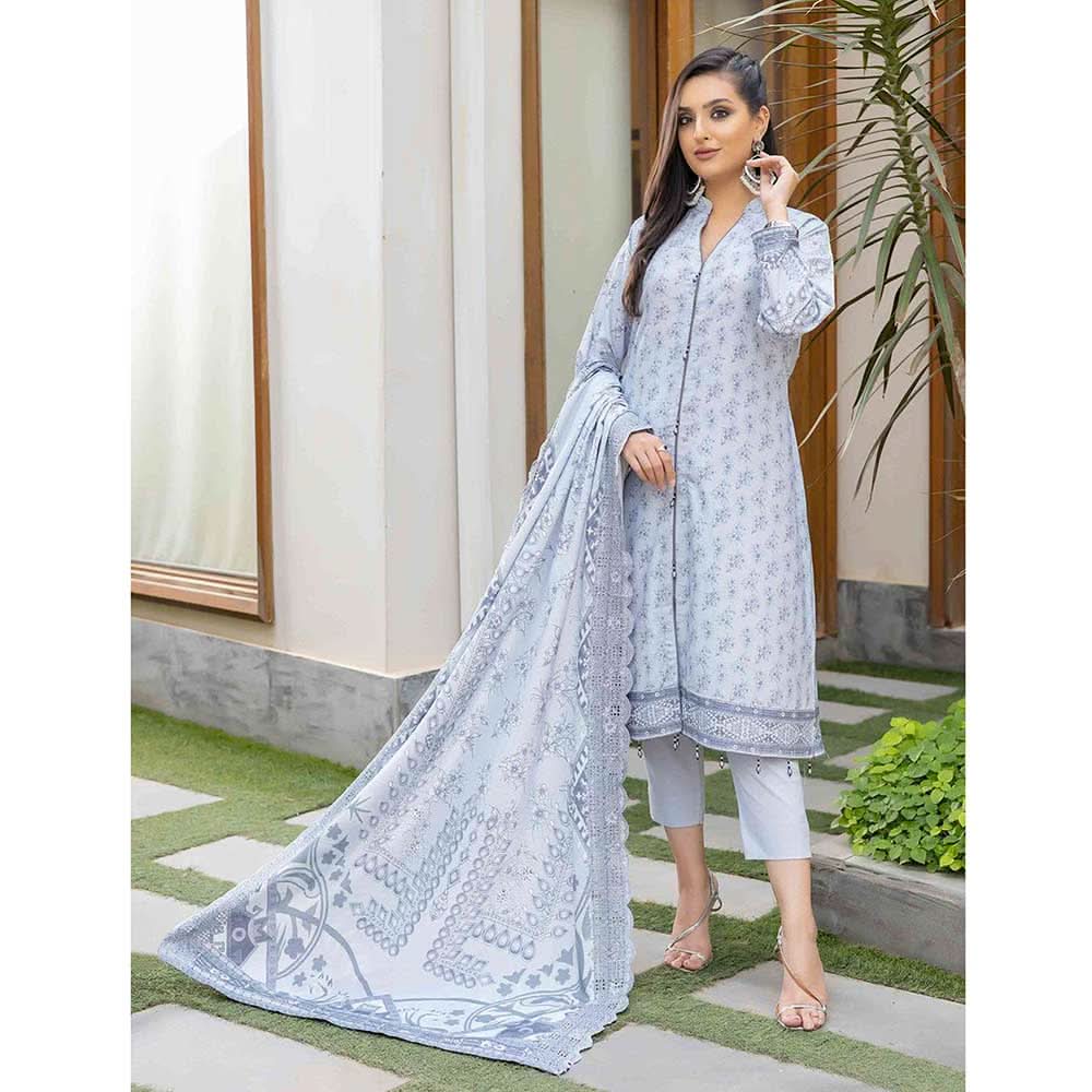 Deena Dhanak Printed Chikcen Kari Unstitched 3Pcs Suit - D-4, Women, 3Pcs Shalwar Suit, Schick Creation, Chase Value
