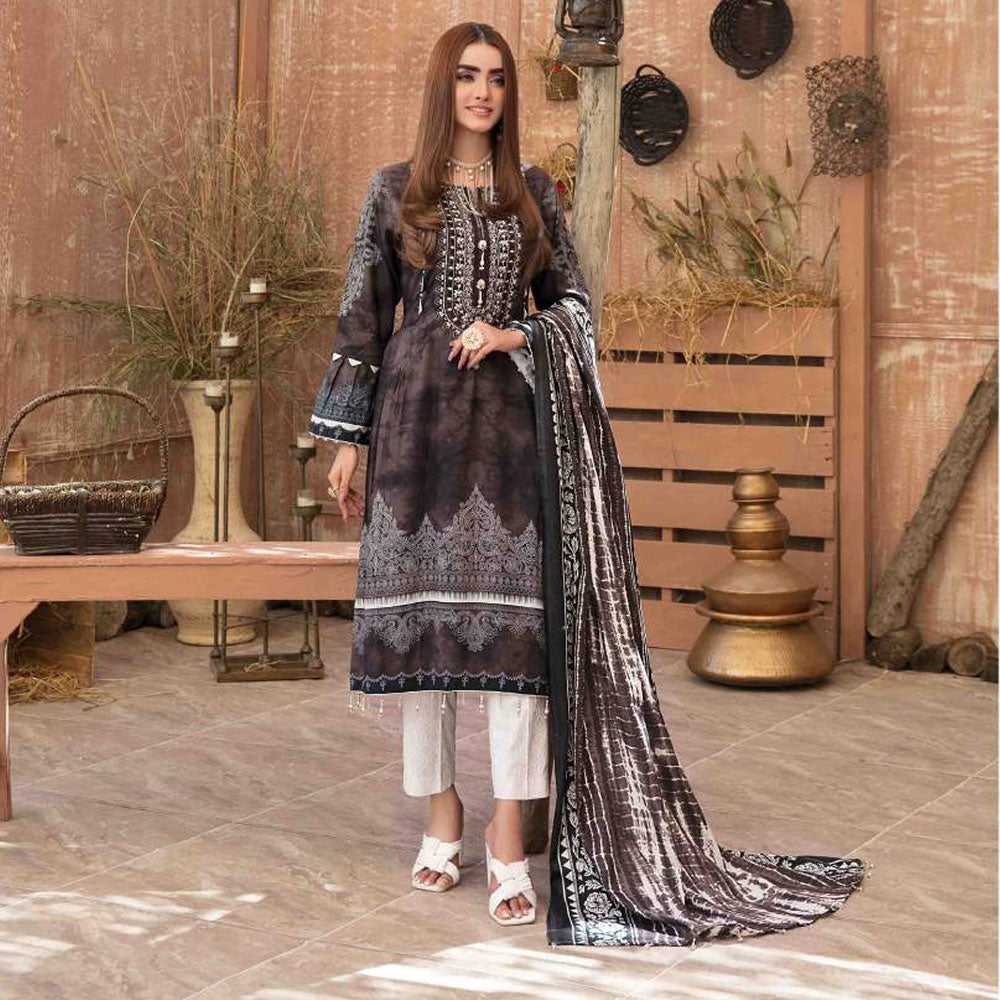 Tawakkal Aashnaa Linen Printed unstitched 3pc Embroidered Suit, Women, 3Pcs Shalwar Suit, Tawakkal Fabrics, Chase Value