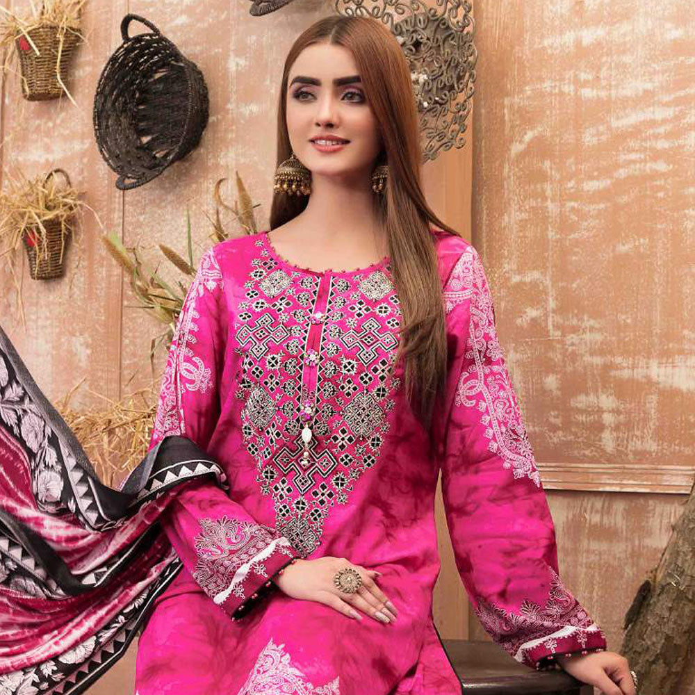 Tawakkal Aashnaa Linen Printed unstitched 3pc Embroidered Suit, Women, 3Pcs Shalwar Suit, Tawakkal Fabrics, Chase Value
