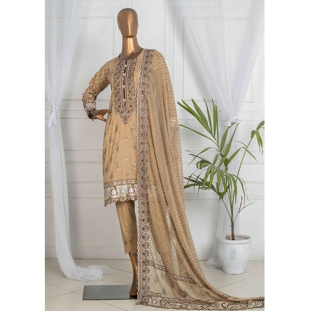 Dynamic Table Print With Embroidered 3 Pcs Un-Stitched Suit - 8934, Women, 3Pcs Shalwar Suit, Tawakkal Fabrics, Chase Value
