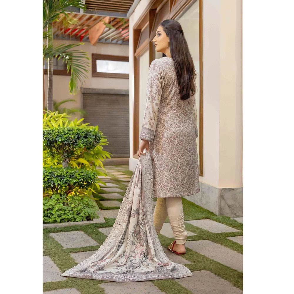 Deena Dhanak Printed Chikcen Kari Unstitched 3Pcs Suit - D-9, Women, 3Pcs Shalwar Suit, Schick Creation, Chase Value