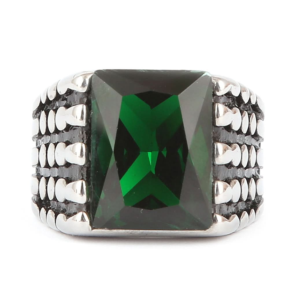 Men's Fancy Stone Ring - Green - test-store-for-chase-value
