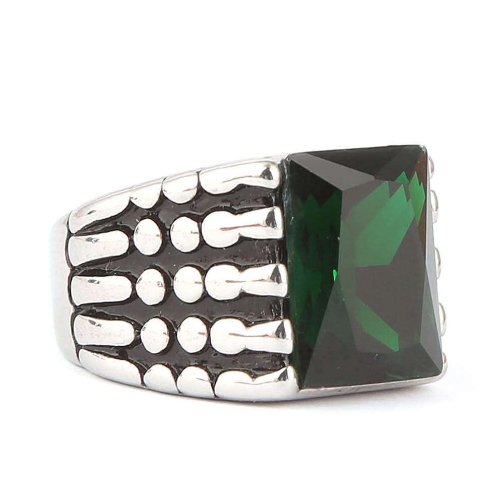 Men's Fancy Stone Ring - Green - test-store-for-chase-value