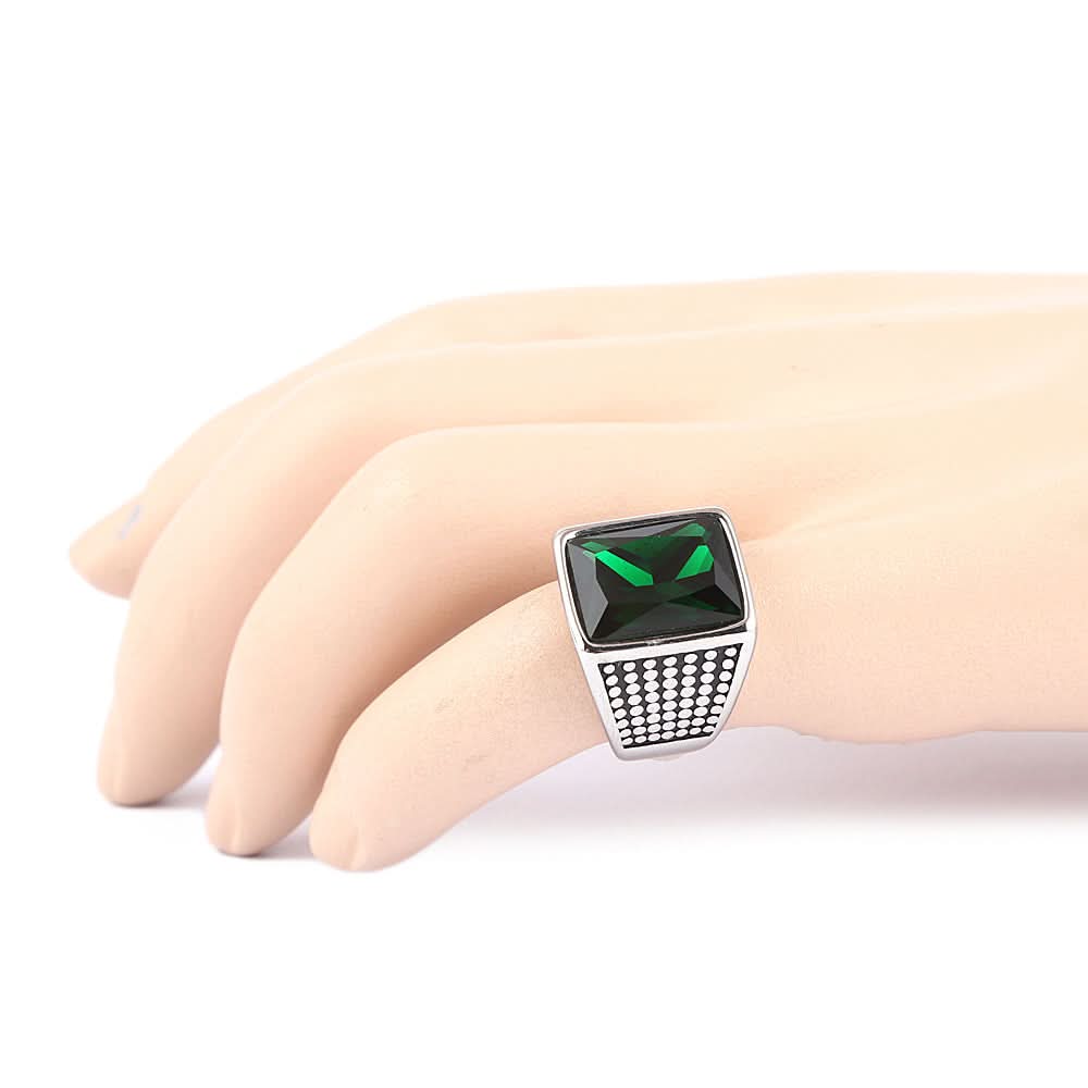 Men's Fancy Stone Ring - Green - test-store-for-chase-value