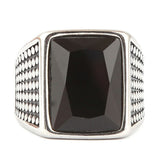Men's Fancy Stone Ring - Black - test-store-for-chase-value