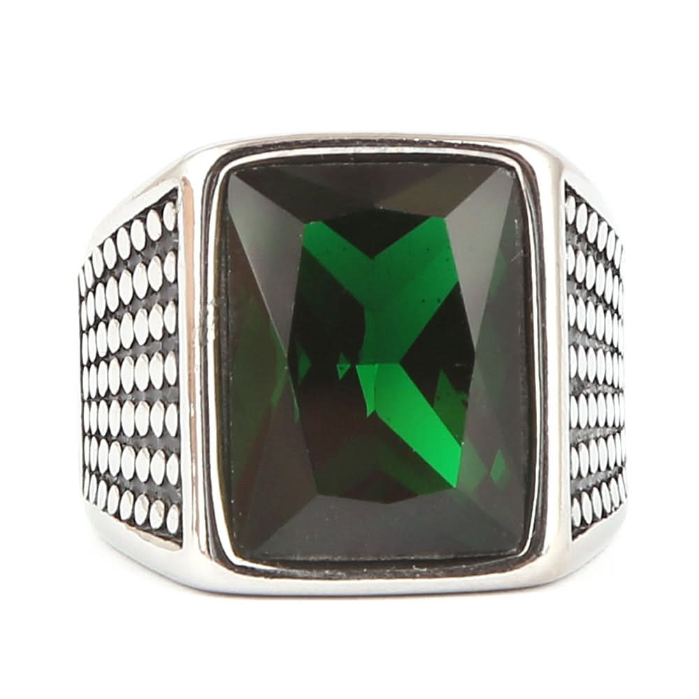 Men's Fancy Stone Ring - Green - test-store-for-chase-value