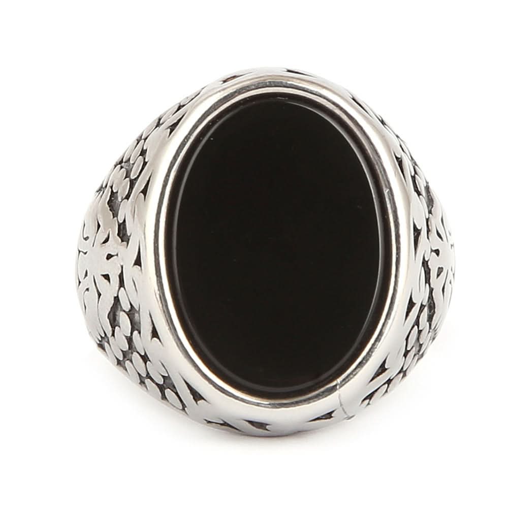 Men's Fancy Stone Ring - Black - test-store-for-chase-value