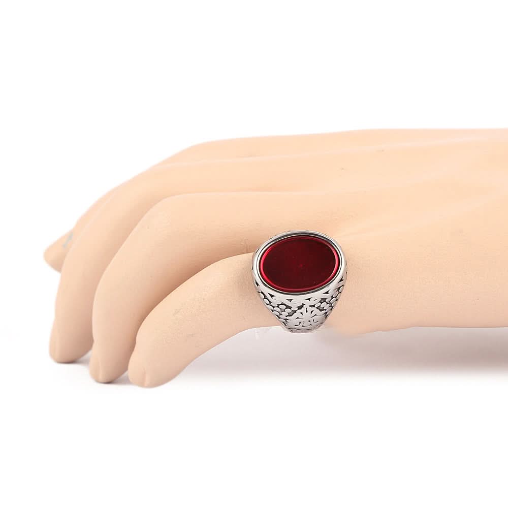 Men's Fancy Stone Ring - Red - test-store-for-chase-value