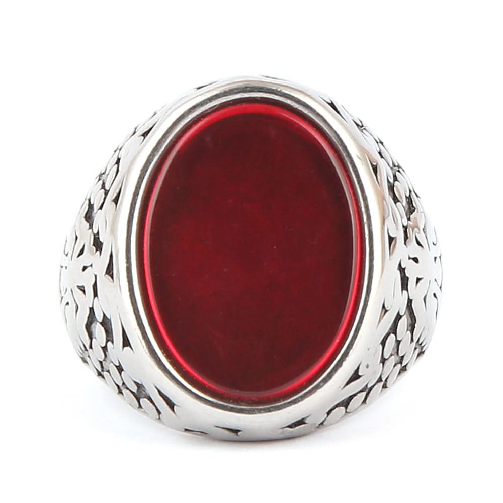 Men's Fancy Stone Ring - Red - test-store-for-chase-value