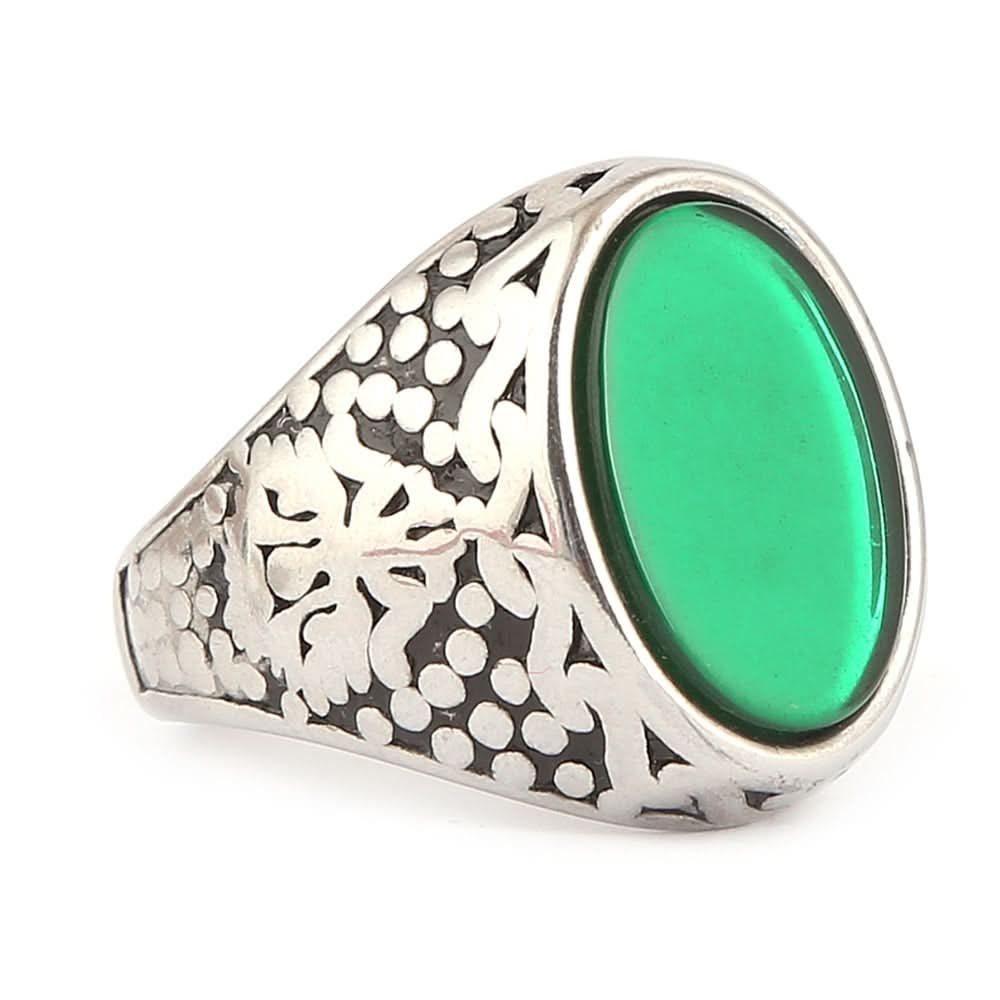Men's Fancy Stone Ring - Green - test-store-for-chase-value