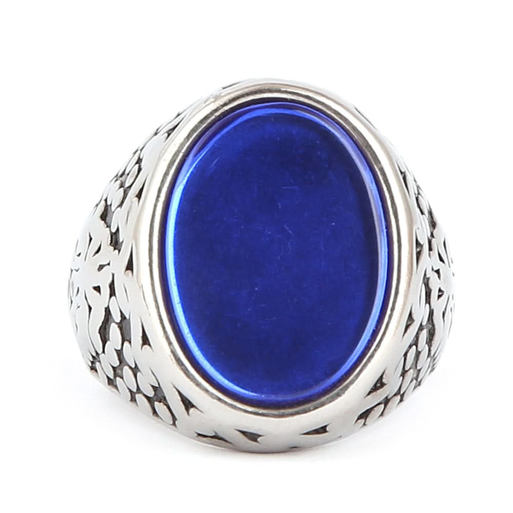 Men's Fancy Stone Ring - Blue - test-store-for-chase-value